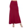 Azules Maxi Skirt for Women, Soft Stretchy Rayon Fold Over High Waist Flowy Trendy Dressy Boho Long Skirts for Women, Perfect for Any Day and Occasions (Petite & Plus Size) Burgundy