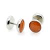 16G Fake Cheaters Plugs Sequin "Orange" Steel 10mm(00G) 2pcs view 1