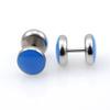 16G Fake Cheaters Plugs"Blue" Steel 10mm(00G) 2pcs view 1