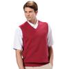 Monterey Club Men's Flatback Knit V-Neck Vest #1782 (Merlot, Large) view 1