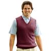 Monterey Club Men's Fine Gauge Cable Knit V-Neck Vest #1954 (Merlot, Small) view 1