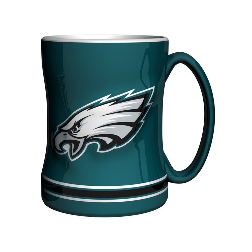 NFL Philadelphia Eagles Sculpted Relief Mug, 14-ounce, Midnight Green
