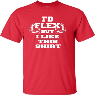 Go All Out XXXX-Large Red Adult I'd Flex But I Like This Shirt Funny T-Shirt