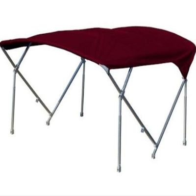 New Pontoon Boat Bimini Tops / 8'ft X 8'ft - 4 Bow Bimini Top/Complete Bimini Top Kits for Boats (Wine)