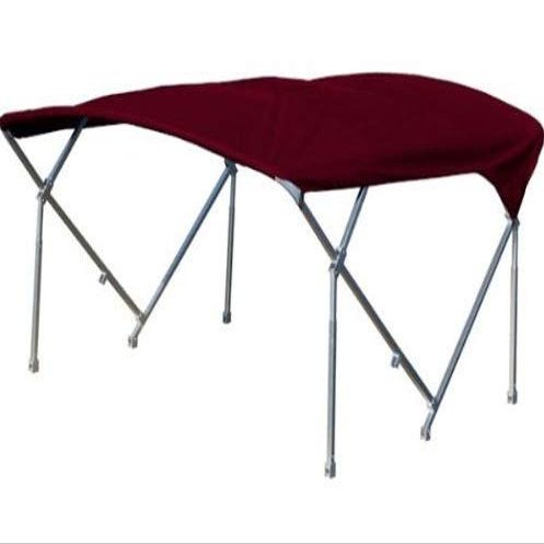 New Pontoon Boat Bimini Tops / 8'ft X 8'ft - 4 Bow Bimini Top/Complete Bimini Top Kits for Boats (Wine)