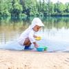 i play. Baby Flap Sun Protection Swim Hat, Gray, 9-18 Months view 3