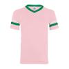 Augusta Sportswear Men's Medium Sleeve Stripe Jersey, Light Pink/Kelly/White