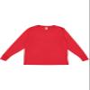 LAT Youth 100% Cotton Jersey Crew Neck Long Sleeve Tee (Red, Medium) view 1