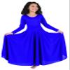 Body Wrappers Big Girls LNGSLV Dress 0588 -DEEP Purple 1214 view 1