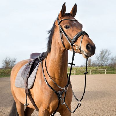 HORZE Adjustable 3-Point Breastplate - Black - Pony