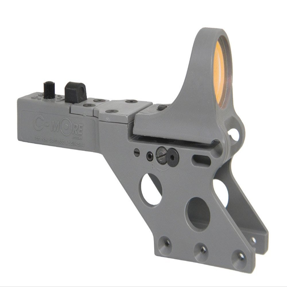C-MORE Systems Serendipity Red Dot Sight, Standard Intensity Switch, 16 MOA, 0.75 inch Frame, 1x Magnification, Made of Polymer, Ultra Bright, All Weather, Waterproof, Lightweight, Gray