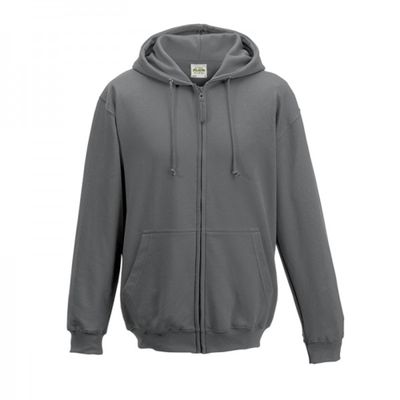 Awdis Plain Mens Hooded Sweatshirt/Hoodie/Zoodie (M) (Steel Gray)