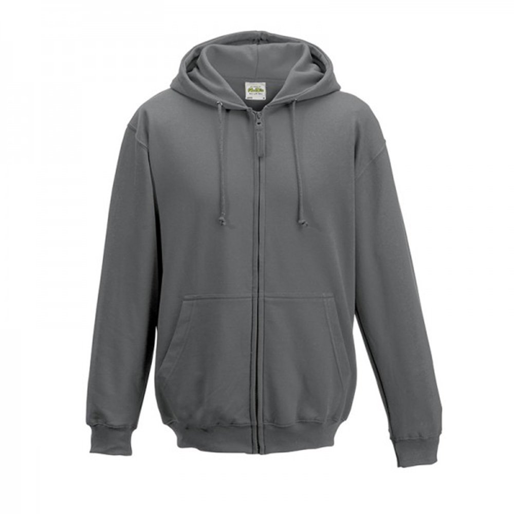 Awdis Plain Mens Hooded Sweatshirt/Hoodie/Zoodie (M) (Steel Gray)