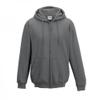 Awdis Plain Mens Hooded Sweatshirt/Hoodie/Zoodie (M) (Steel Gray) view 1