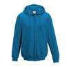 Awdis Plain Mens Hooded Sweatshirt/Hoodie/Zoodie (L) (Sapphire Blue) view 1