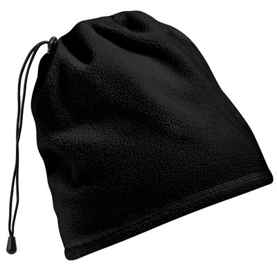 Beechfield Unisex Suprafleece Anti-Pilling 2in1 Winter Hat and Neck Warmer/Snood (One Size) (Black)