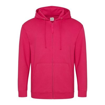 Awdis Plain Mens Hooded Sweatshirt/Hoodie/Zoodie (M) (Hot Pink)