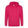 Awdis Plain Mens Hooded Sweatshirt/Hoodie/Zoodie (M) (Hot Pink) view 1