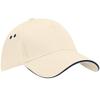 Beechfield Unisex Ultimate 5 Panel Contrast Baseball Cap With Sandwich Peak (One Size) (Putty/French Navy) view 1
