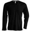 Kariban Mens Slim Fit Long Sleeve V Neck T-Shirt (S) (Black) view 1