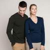 Kariban Mens Slim Fit Long Sleeve V Neck T-Shirt (S) (Black) view 2