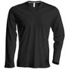 Kariban Mens Slim Fit Long Sleeve V Neck T-Shirt (S) (Black) view 3