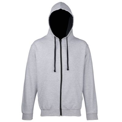 Awdis Mens Varsity Hooded Sweatshirt/Hoodie/Zoodie (L) (Heather Gray/French Navy)