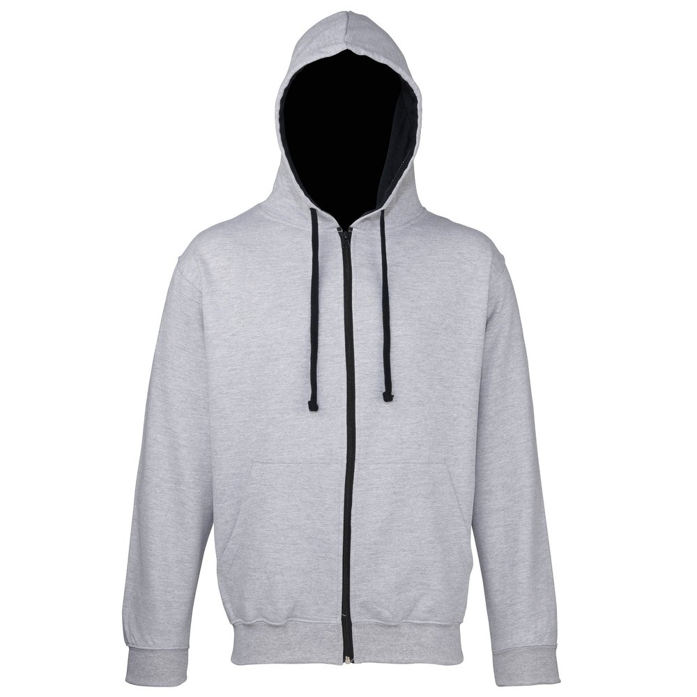 Awdis Mens Varsity Hooded Sweatshirt/Hoodie/Zoodie (L) (Heather Gray/French Navy)