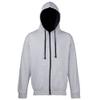 Awdis Mens Varsity Hooded Sweatshirt/Hoodie/Zoodie (L) (Heather Gray/French Navy) view 1