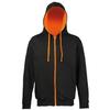 Awdis Mens Varsity Hooded Sweatshirt/Hoodie/Zoodie (L) (Heather Gray/French Navy) view 2
