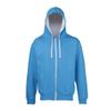 Awdis Mens Varsity Hooded Sweatshirt/Hoodie/Zoodie (L) (Heather Gray/French Navy) view 3