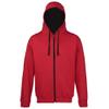 Awdis Mens Varsity Hooded Sweatshirt/Hoodie/Zoodie (XL) (Fire Red/Jet Black) view 1