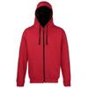 Awdis Mens Varsity Hooded Sweatshirt/Hoodie/Zoodie (XL) (Fire Red/Jet Black) view 2