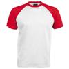 Kariban Mens Short Sleeve Baseball T-Shirt (M) (White/Red) view 1