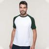 Kariban Mens Short Sleeve Baseball T-Shirt (M) (White/Red) view 2