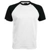 Kariban Mens Short Sleeve Baseball T-Shirt (M) (White/Red) view 3