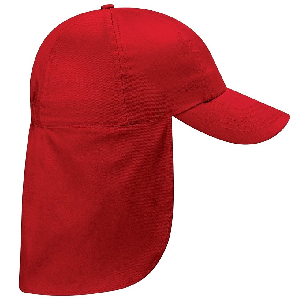 Beechfield Big Boys Junior Kids Plain Legionnaire Cap (One Size) (Classic Red)
