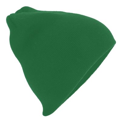 Beechfield Plain Basic Knitted Winter Beanie Hat (One Size) (Bottle Green)