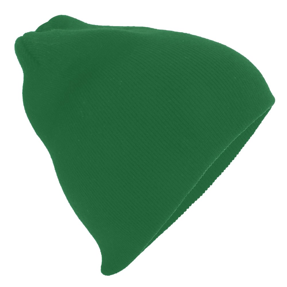 Beechfield Plain Basic Knitted Winter Beanie Hat (One Size) (Bottle Green)