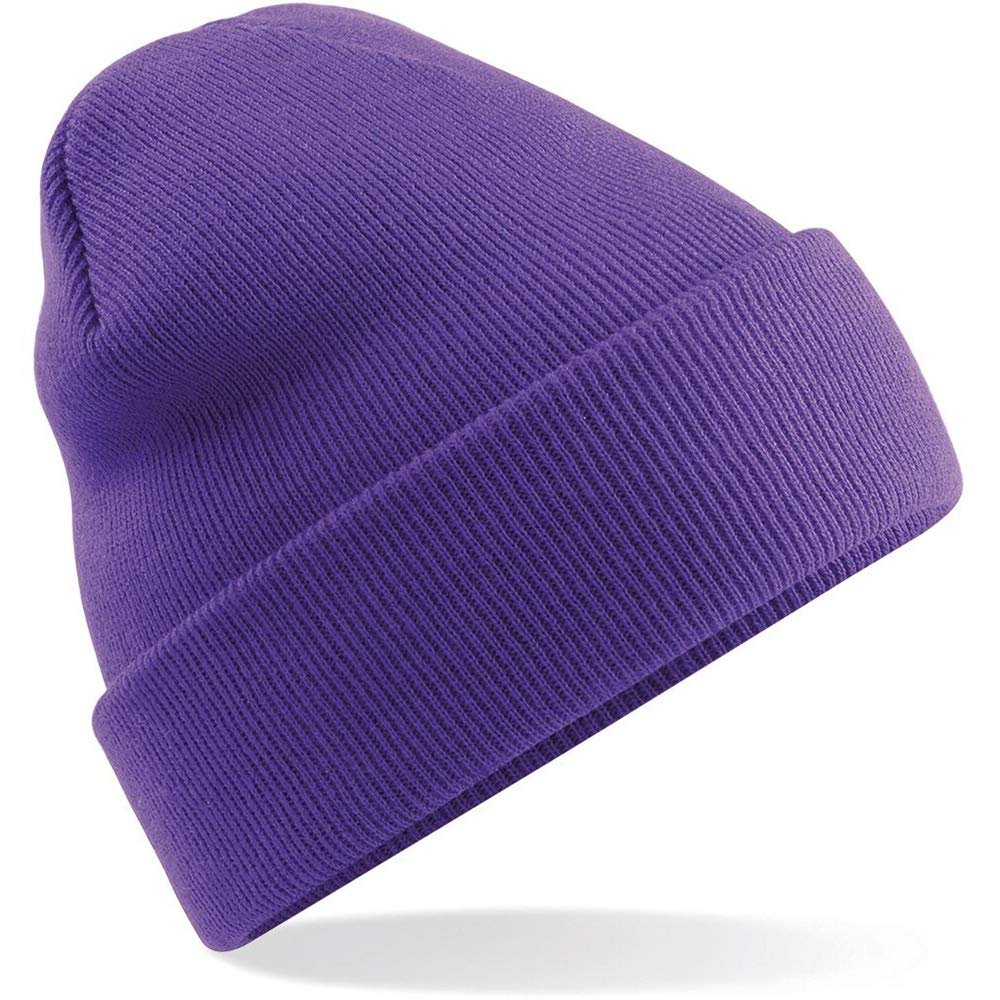 Beechfield Soft Feel Knitted Winter Hat (One Size) (Purple)