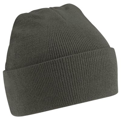 Beechfield Soft Feel Knitted Winter Hat (One Size) (Olive)
