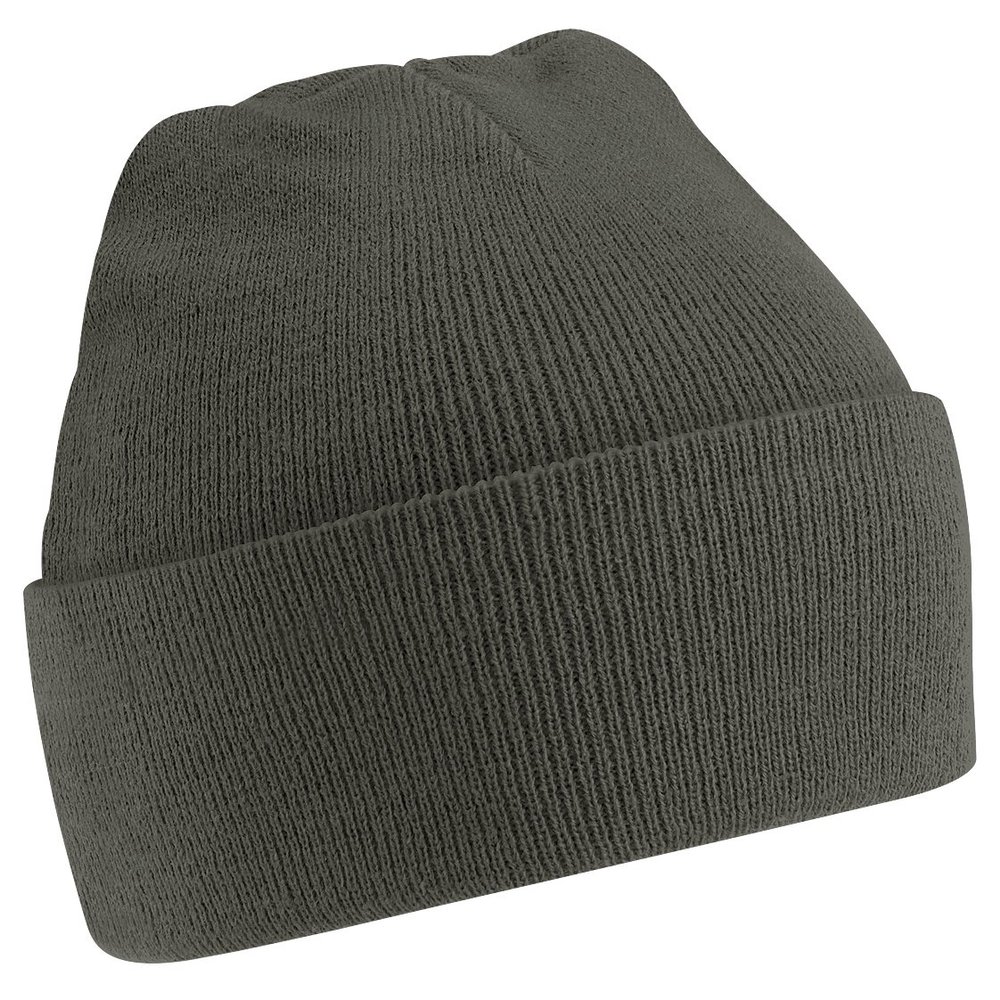 Beechfield Soft Feel Knitted Winter Hat (One Size) (Olive)