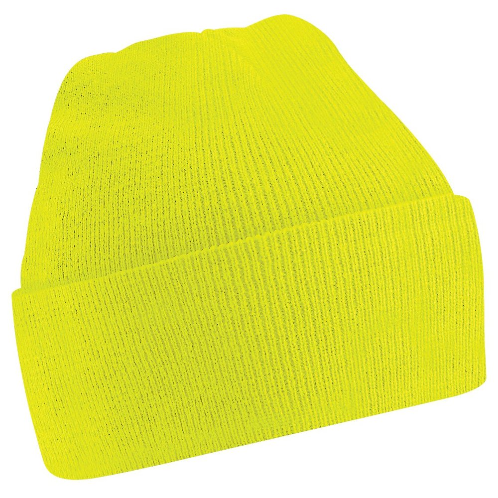 Beechfield Soft Feel Knitted Winter Hat (One Size) (Fluorescent Yellow)