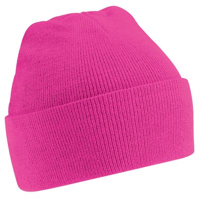 Beechfield Soft Feel Knitted Winter Hat (One Size) (Fuchsia)