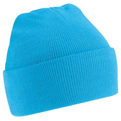 Beechfield Soft Feel Knitted Winter Hat (One Size) (Surf Blue)