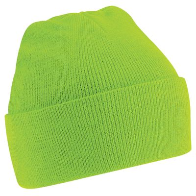 Beechfield Soft Feel Knitted Winter Hat (One Size) (Lime Green)