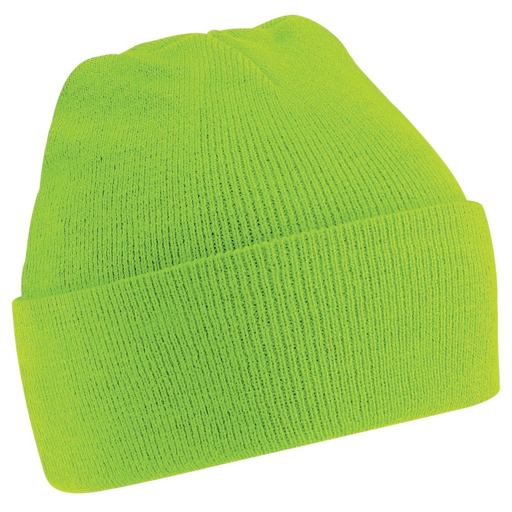 Beechfield Soft Feel Knitted Winter Hat (One Size) (Lime Green)