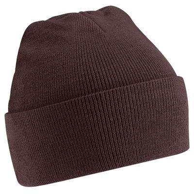 Beechfield Soft Feel Knitted Winter Hat (One Size) (Chocolate)