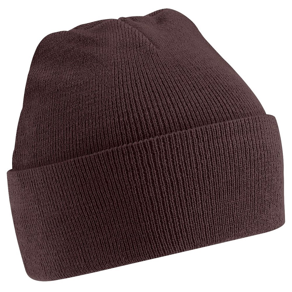 Beechfield Soft Feel Knitted Winter Hat (One Size) (Chocolate)