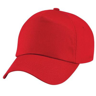 Beechfield Unisex Plain Original 5 Panel Baseball Cap (One Size) (Classic Red)